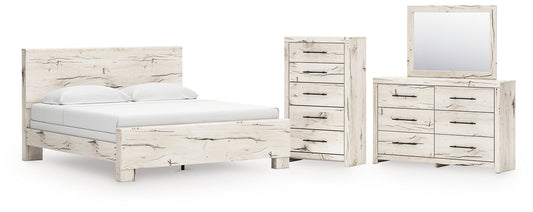 Lawroy Panel Bed With Mirrored Dresser And Chest