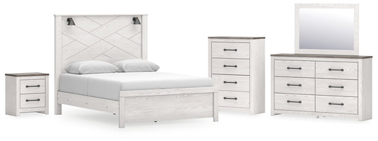 Gerridan Panel Bed With Mirrored Dresser, Chest And Nightstand