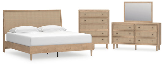 Cielden Panel Bed With Mirrored Dresser And Chest