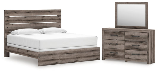 Graystorm Panel Bed With Mirrored Dresser