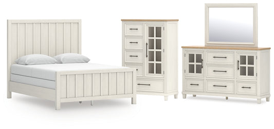 Shaybrock Panel Bed With Mirrored Dresser And Chest