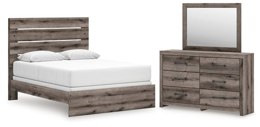 Graystorm Panel Bed With Mirrored Dresser