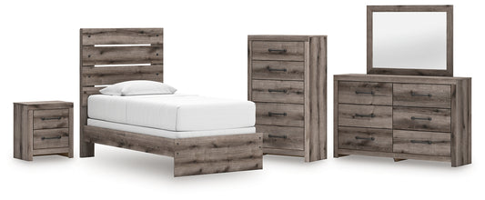 Graystorm Panel Bed With Mirrored Dresser, Chest And Nightstand