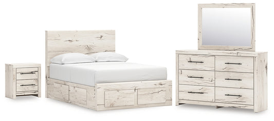 Lawroy Panel Storage Bed With Mirrored Dresser And Nightstand