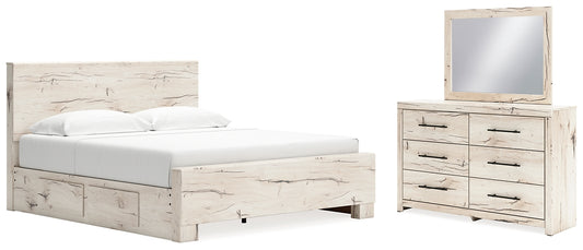 Lawroy Panel Bed With Mirrored Dresser