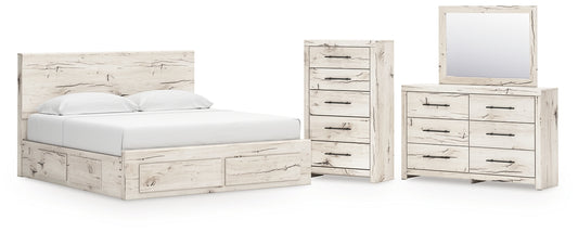Lawroy Panel Storage Bed With Mirrored Dresser And Chest