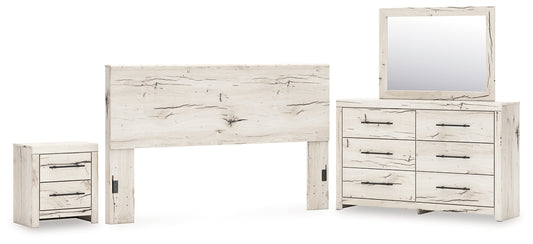 Lawroy Panel Headboard With Mirrored Dresser And Nightstand