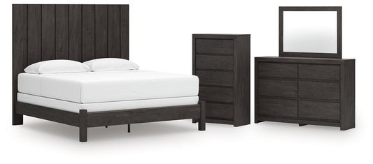Fraluna Panel Bed With Mirrored Dresser And Chest