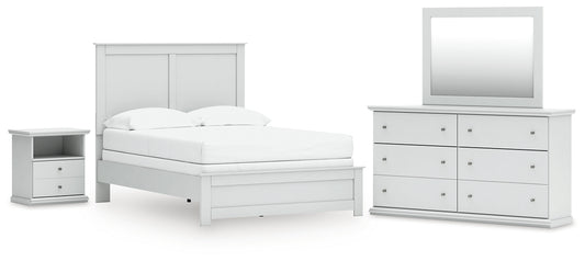 Bostwick Shoals Panel Bed With Mirrored Dresser And Nightstand