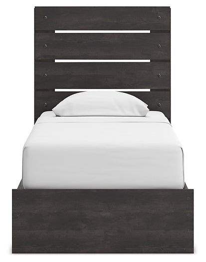 Hollivern Panel Storage Bed With Mirrored Dresser And Nightstand