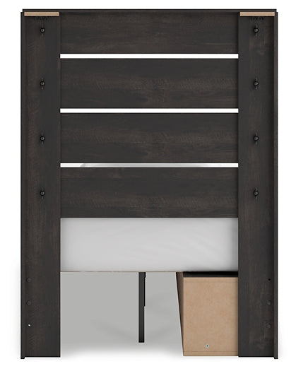 Hollivern Panel Storage Bed With Mirrored Dresser And Nightstand
