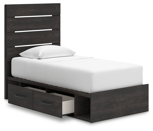 Hollivern Panel Storage Bed With Mirrored Dresser And Nightstand