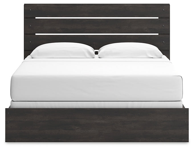 Hollivern Panel Bed With Mirrored Dresser And Chest