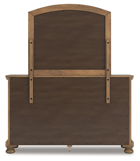 Feddinger California Storage Sleigh Bed With Mirrored Dresser