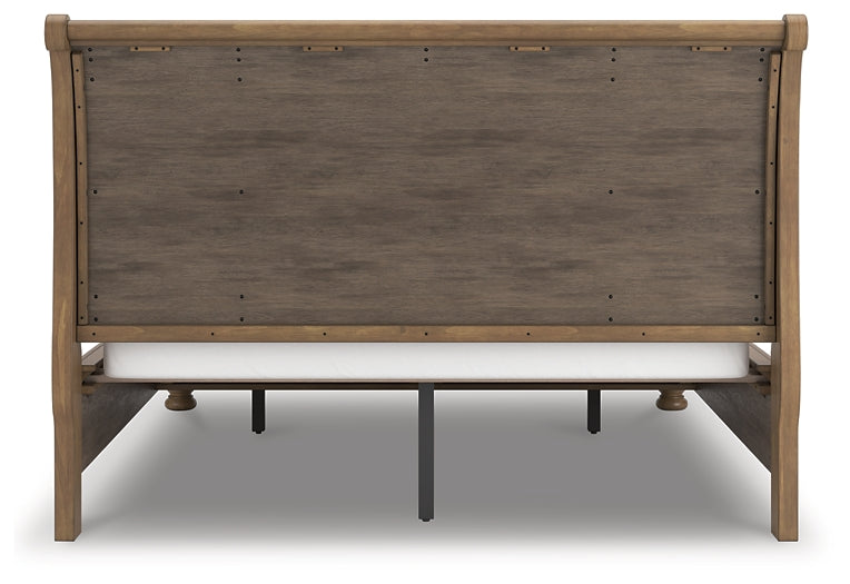 Feddinger California Storage Sleigh Bed With Mirrored Dresser