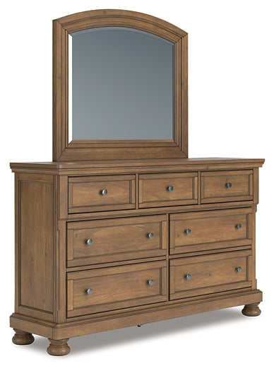 Feddinger Storage Sleigh Bed With Mirrored Dresser, Chest And Nightstand