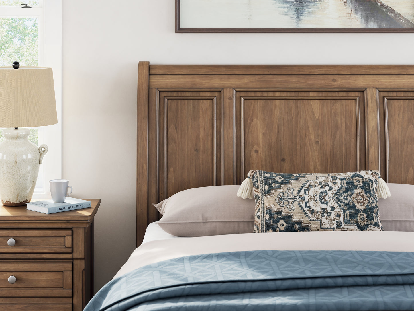 Feddinger Storage Sleigh Bed With Mirrored Dresser, Chest And Nightstand