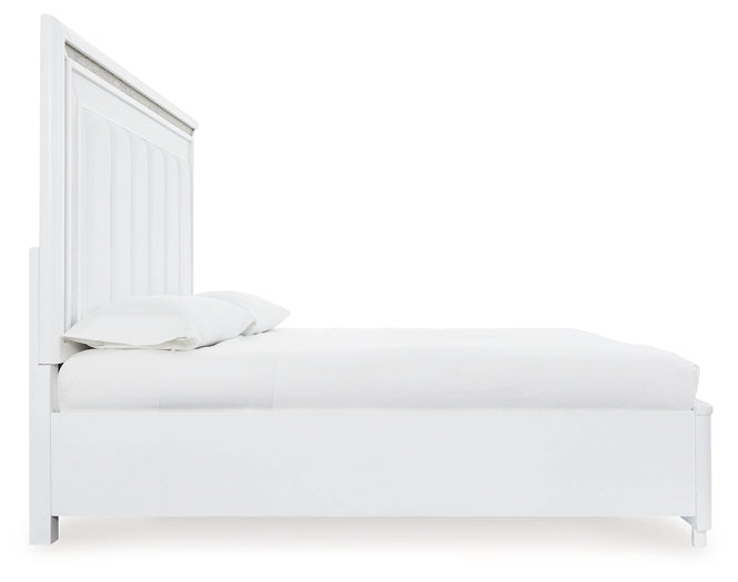 Chalanna Upholstered Storage Bed With Mirrored Dresser And Chest