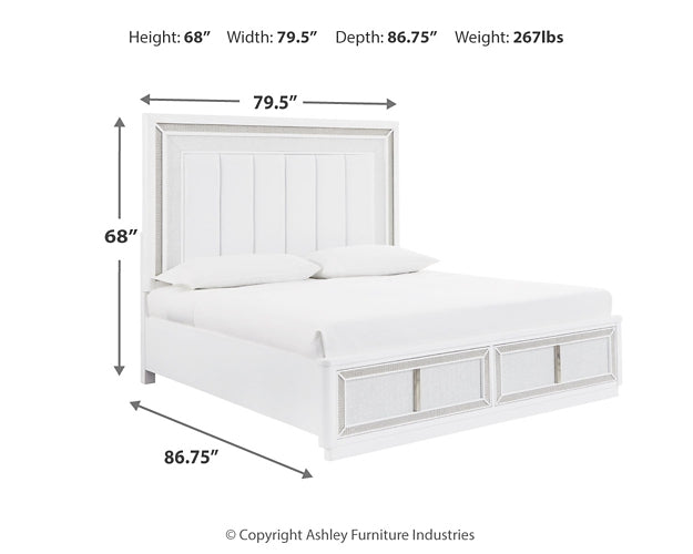 Chalanna Upholstered Storage Bed With Mirrored Dresser