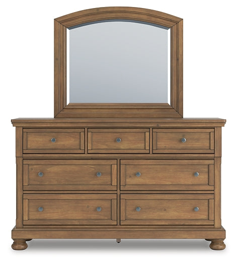 Feddinger Panel Bed With Mirrored Dresser And Chest