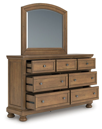 Feddinger Panel Bed With Mirrored Dresser And Chest