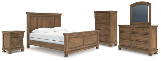 Feddinger Panel Bed With Mirrored Dresser, Chest And Nightstand