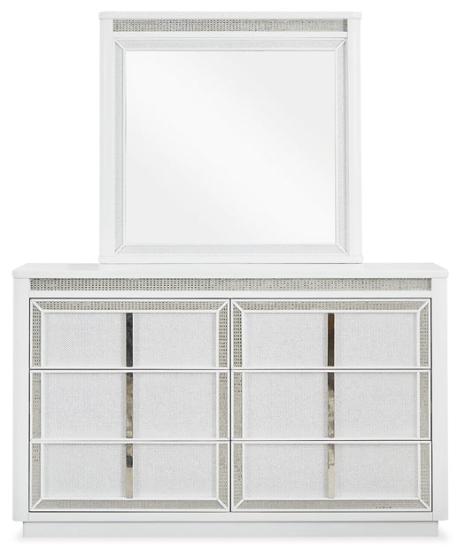 Chalanna Upholstered Storage Bed With Mirrored Dresser, Chest And Nightstand