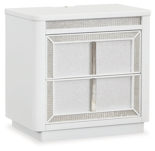 Chalanna Upholstered Storage Bed With Mirrored Dresser, Chest And Nightstand
