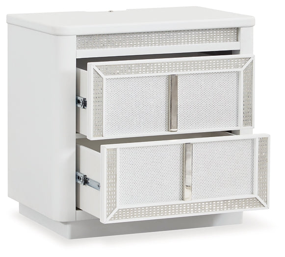 Chalanna Upholstered Storage Bed With Mirrored Dresser, Chest And Nightstand
