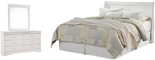 Anarasia Sleigh Headboard, Dresser And Mirror