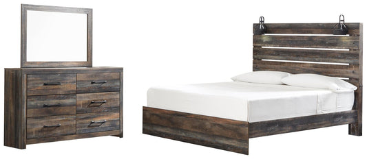 Drystan Panel Bed With Mirrored Dresser