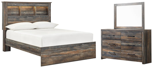 Drystan Bookcase Bed With Mirrored Dresser