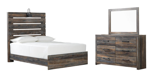 Drystan Panel Bed, Dresser And Mirror