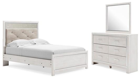 Altyra Panel Bed With Mirrored Dresser