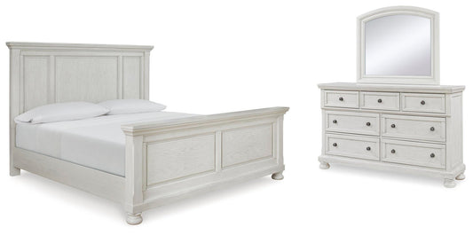 Robbinsdale Panel Bed With Mirrored Dresser