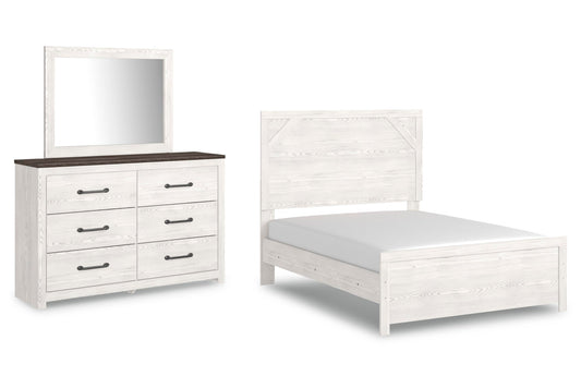Gerridan Panel Bed With Mirrored Dresser