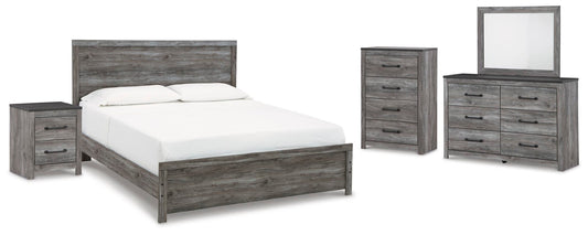 Bronyan Panel Bed With Mirrored Dresser, Chest And Nightstand