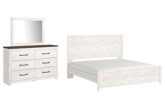 Gerridan Panel Bed With Mirrored Dresser