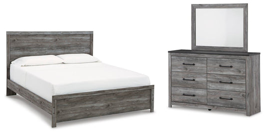 Bronyan Panel Bed With Mirrored Dresser
