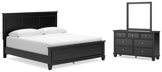 Lanolee Panel Bed With Mirrored Dresser