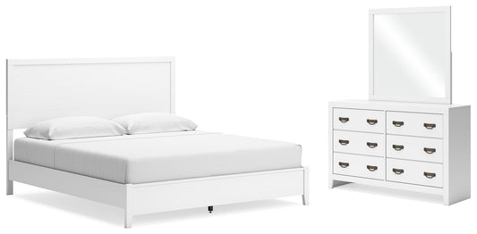 Binterglen Panel Bed With Mirrored Dresser