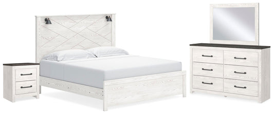 Gerridan Panel Bed With Mirrored Dresser And Nightstand