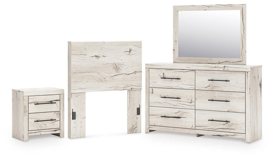 Lawroy Panel Headboard, Dresser, Mirror And Nightstand