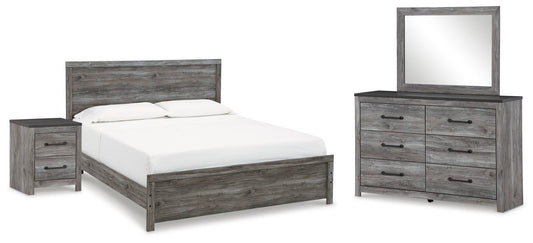 Bronyan Panel Bed With Mirrored Dresser And Nightstand