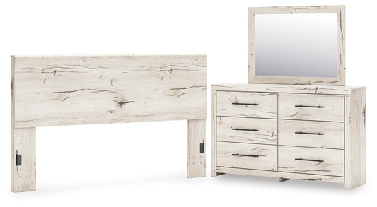 Lawroy Panel Headboard, Dresser And Mirror