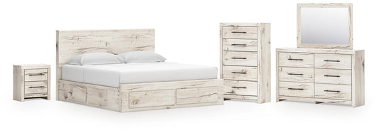Lawroy Panel Storage Bed, Dresser, Mirror, Chest And Nightstand