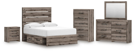 Urbanoore Panel Storage Bed, Dresser, Mirror, Chest And Nightstand