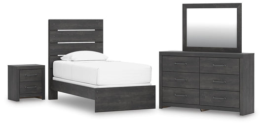 Delmorta Panel Bed, Dresser, Mirror And Nightstand