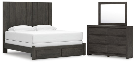 Parlayon Panel Storage Bed, Dresser And Mirror