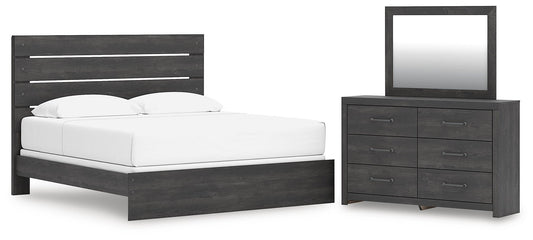 Delmorta Panel Bed, Dresser And Mirror
